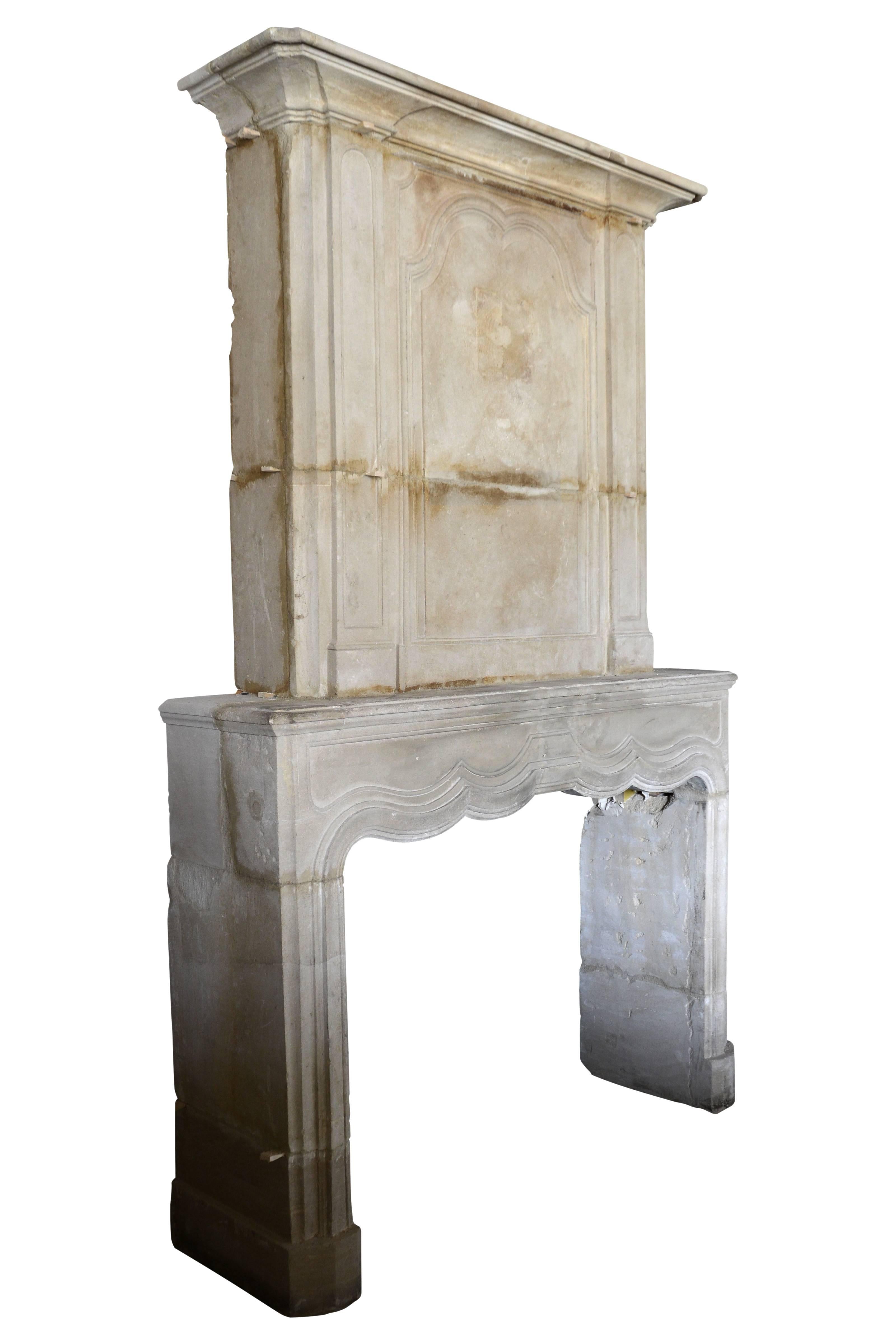French Louis XIV Period Burgundy Stone Fireplace, 18th Century For Sale