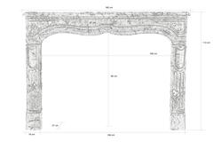 Louis 14 Style Belgium Red Brown Marble Fireplace, 19th Century