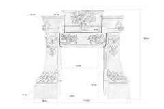 French Art Nouveau Period Green-Grey Glazed Ceramic Fireplace, 19th Century