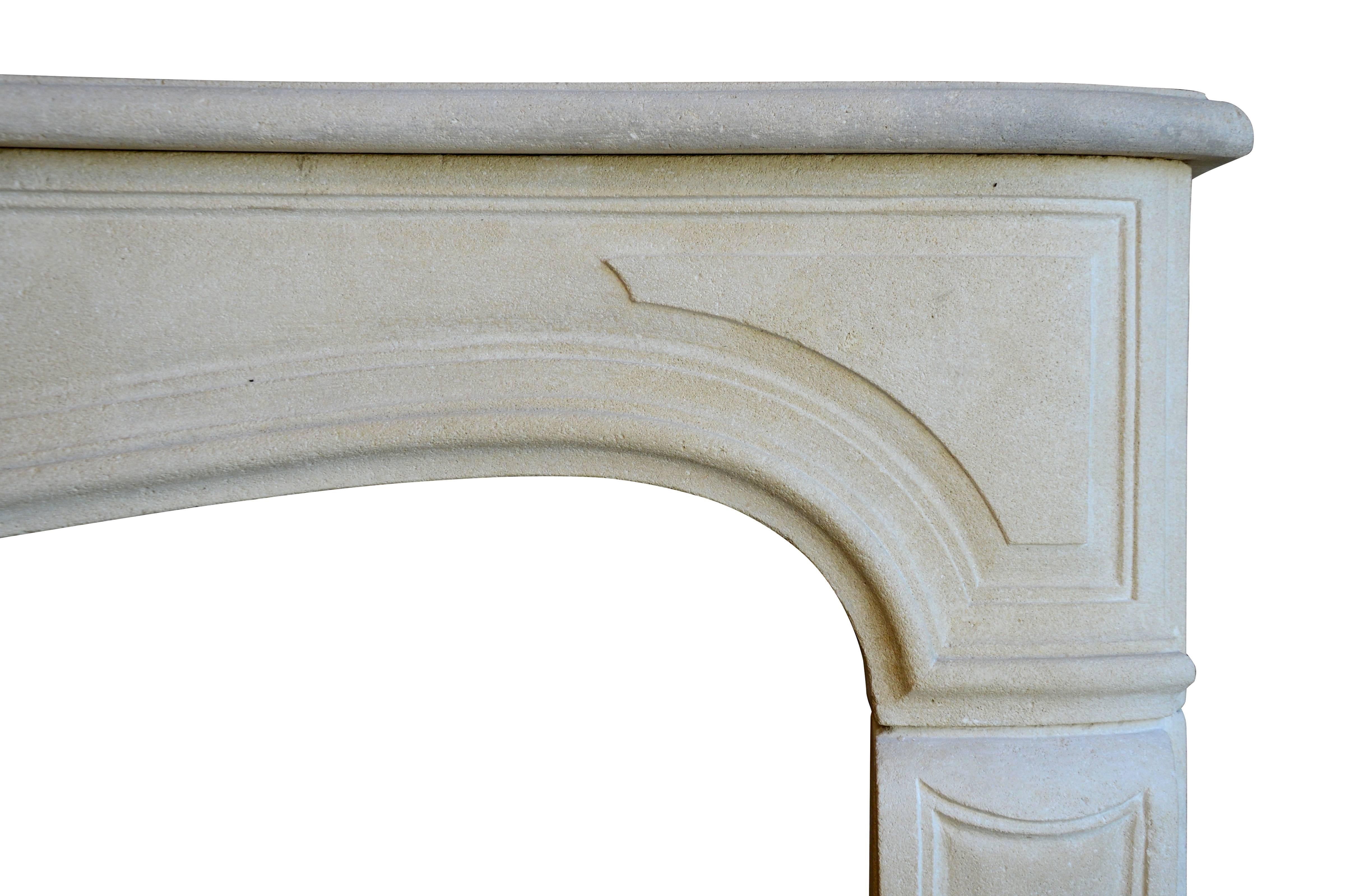 Carved Louis XV Stone Fireplace, 20th Century