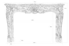 Sarrancolin Marble Louis 15 Fireplace, 19th Century