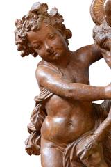 Terracotta Statue of a Small Bacchus and a Goat, 19th Century