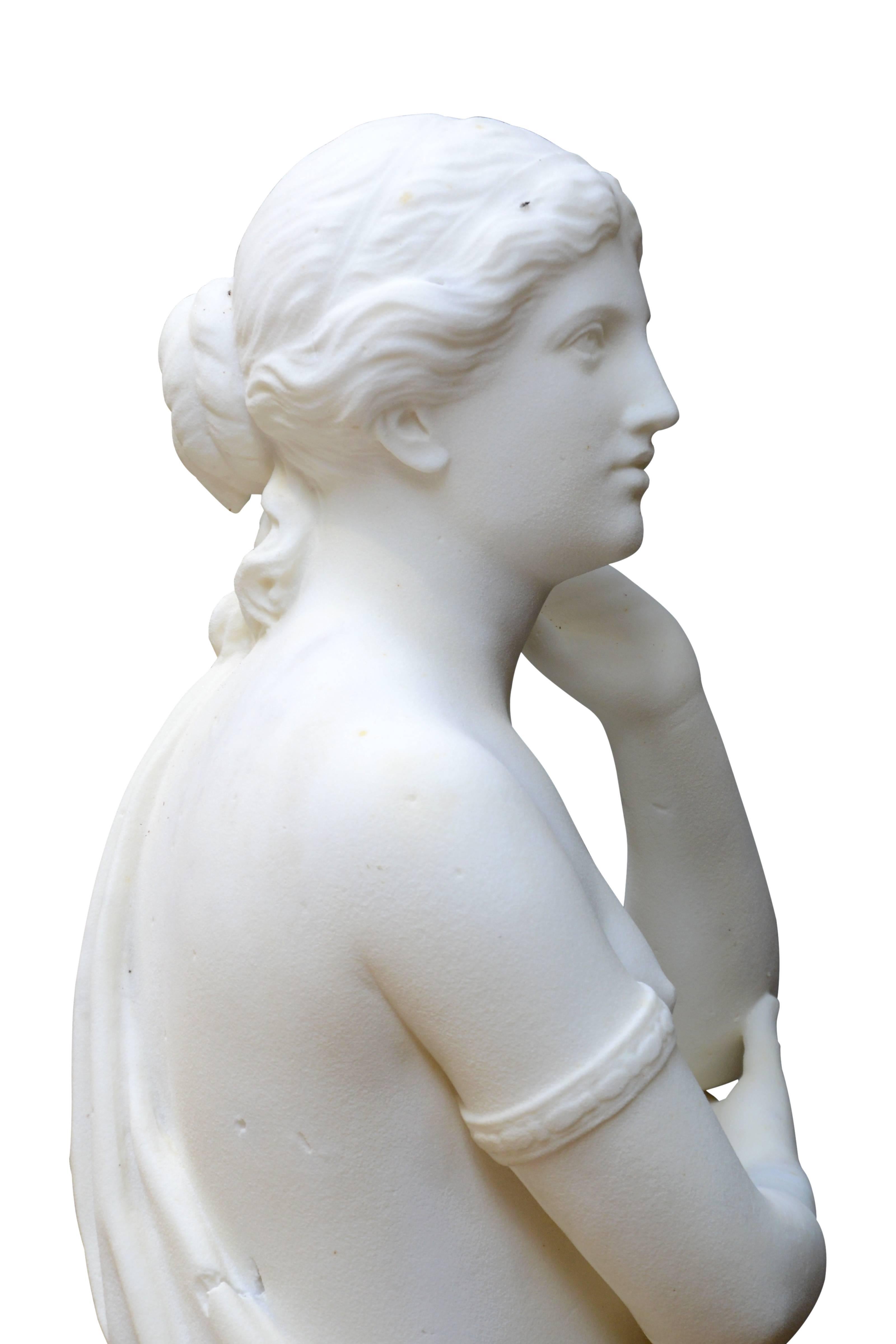 White Carrara Marble Echo Statue, 19th Century For Sale 1