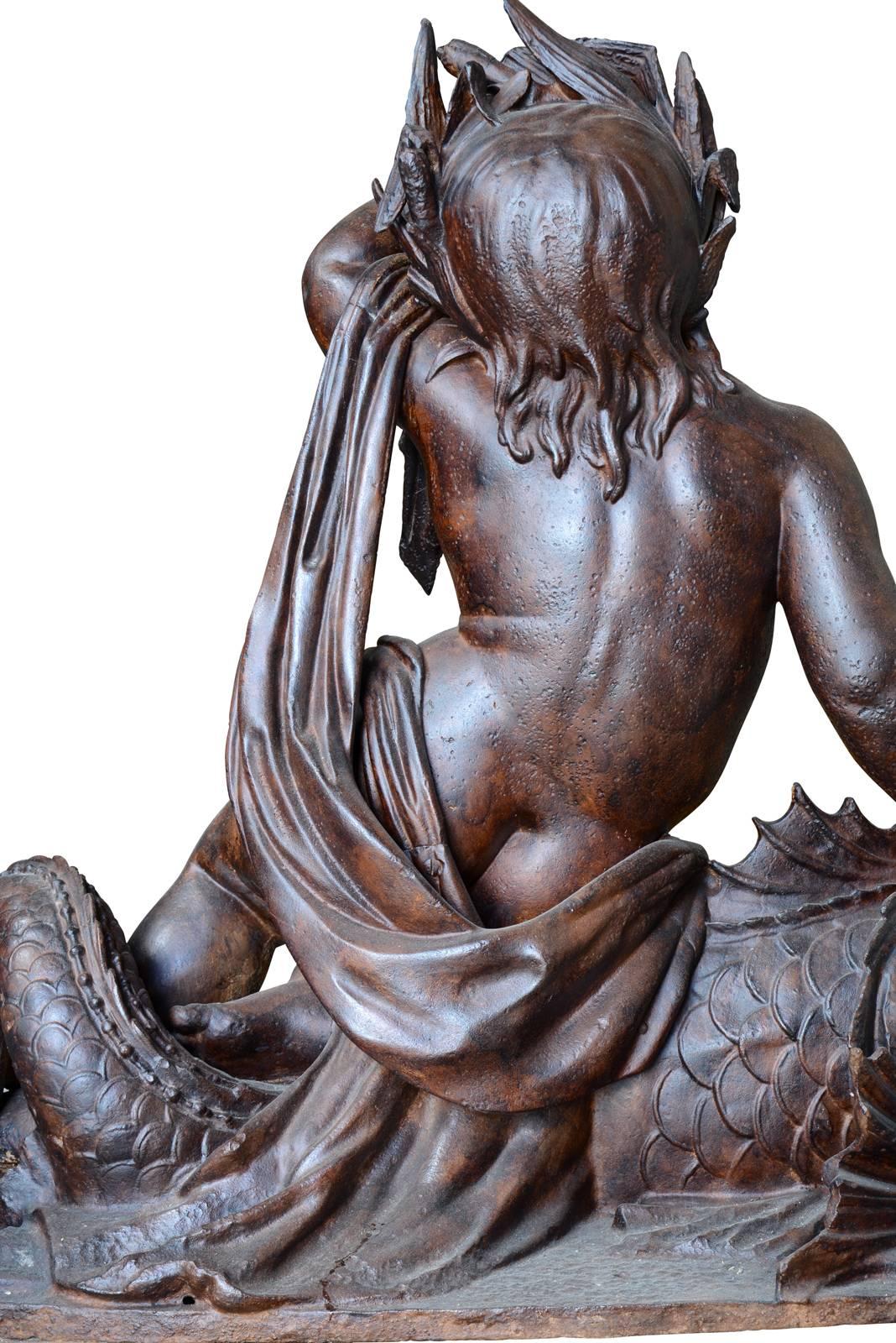 French Cast Iron Statue of Aquatic Group by the Val D'Osne Foundry, 19th Century