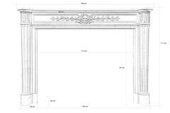 Louis XVI Style White Semi-Statuary Marble Fireplace
