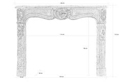 French Regency Period Paloma Gray Marble Fireplace, 18th Century