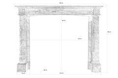French Empire Period Capella Blue Turquin Marble Fireplace, 19th Century
