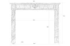 French Empire Style Turquin Blue Marble Fireplace, 19th Century