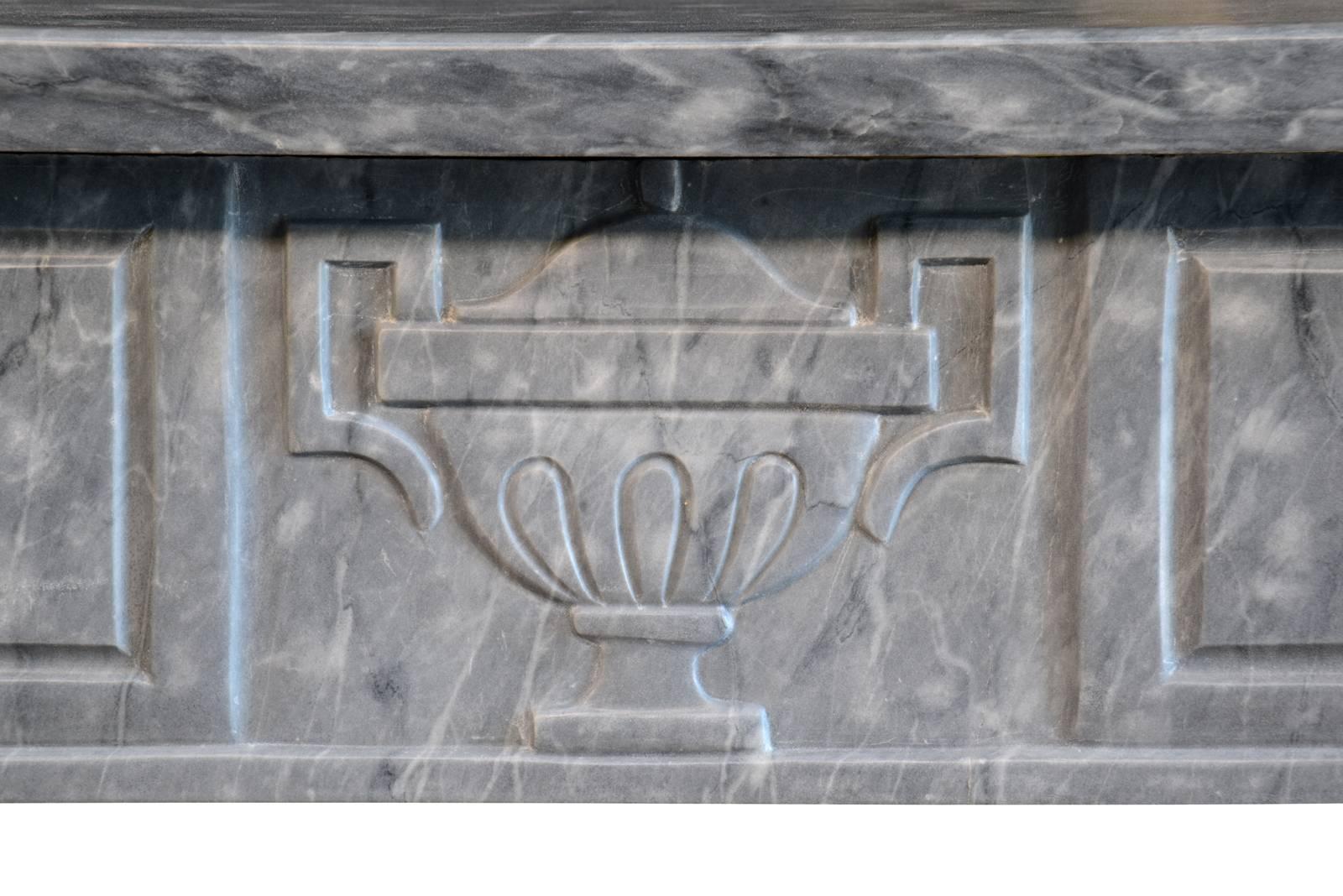 French Empire Style Turquin Blue Marble Fireplace, 19th Century In Good Condition For Sale In Richebourg, Yvelines
