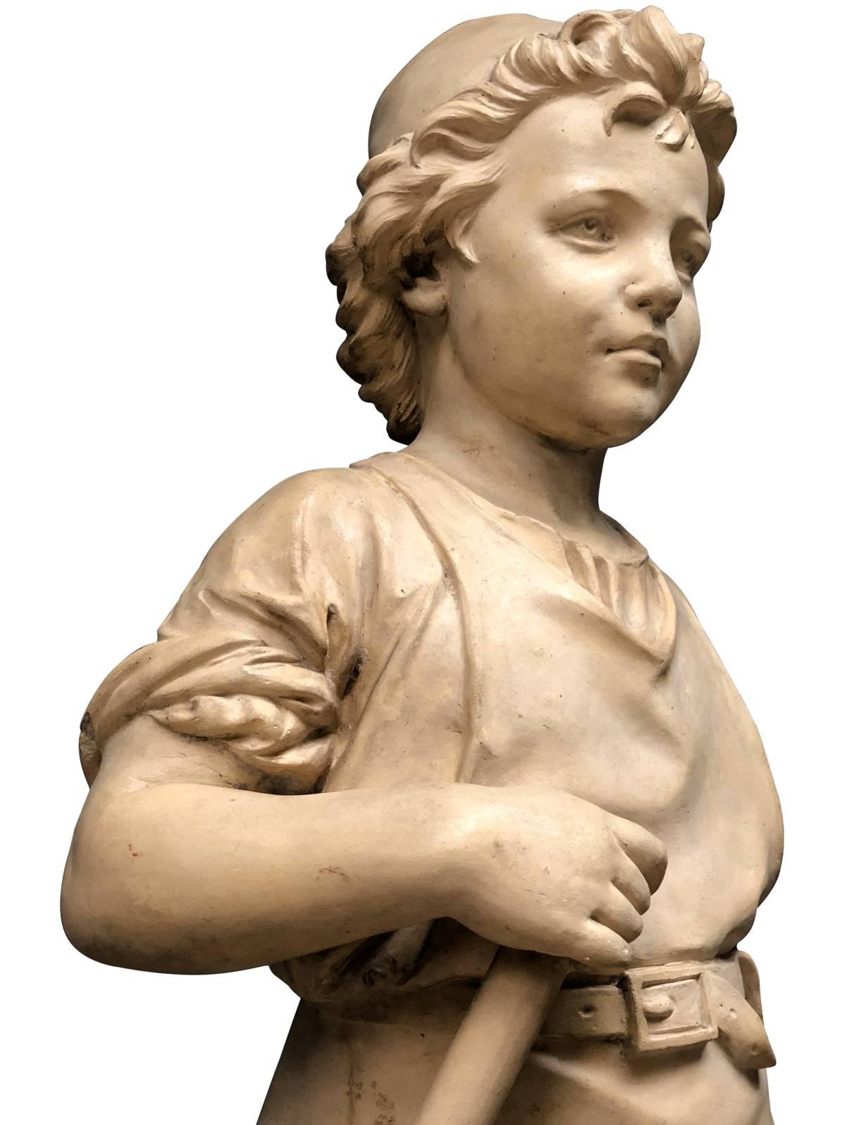 Pair of Neoclassical Terracotta Statue Representing Vulcan and Mercury For Sale 1