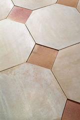 Octagonal Limestone Paving with Red Terra Cotta, 19th Century