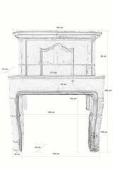 Louis XIV Stone Overmantel Fireplace, 18th Century