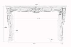 Louis XV Style Stone Fireplace, 18th Century