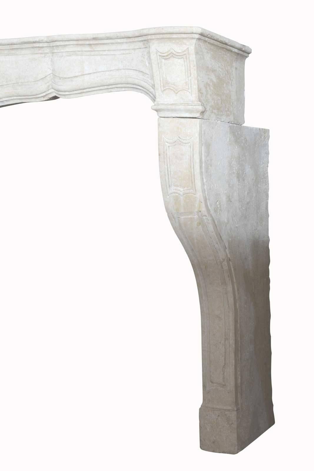 French Louis XV Style Stone Fireplace, 18th Century For Sale