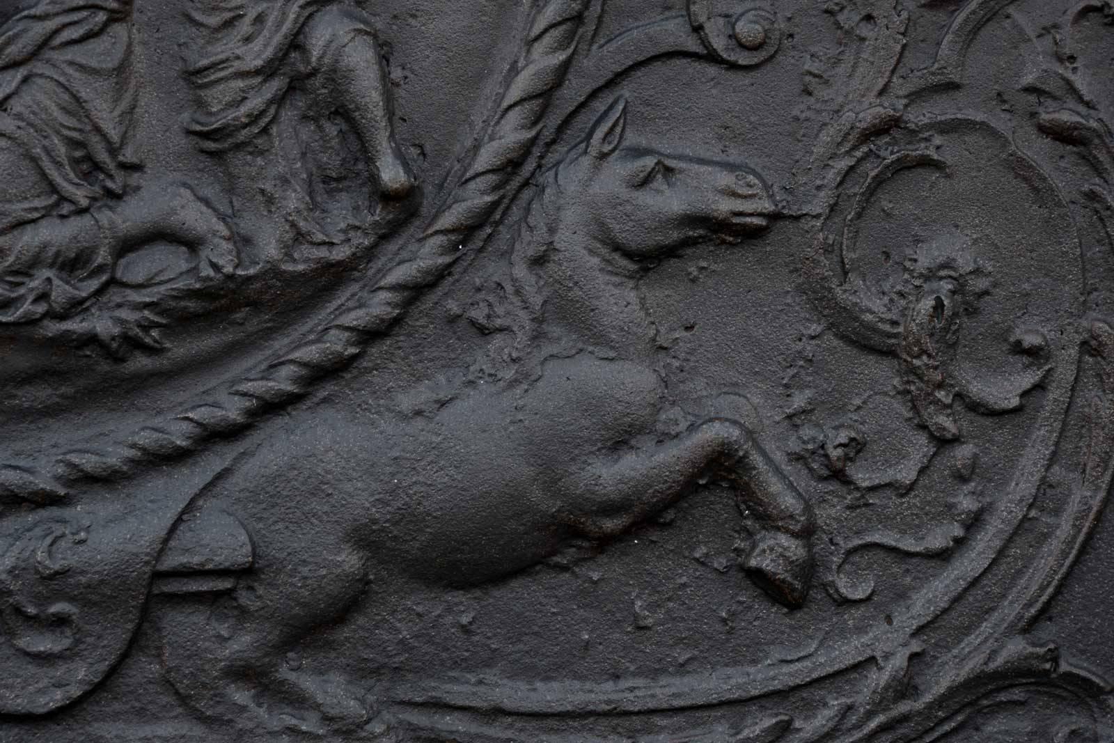 Louis XIV Cast Iron Fireback Representing Apollo Served by the Nymphs, 18th Century