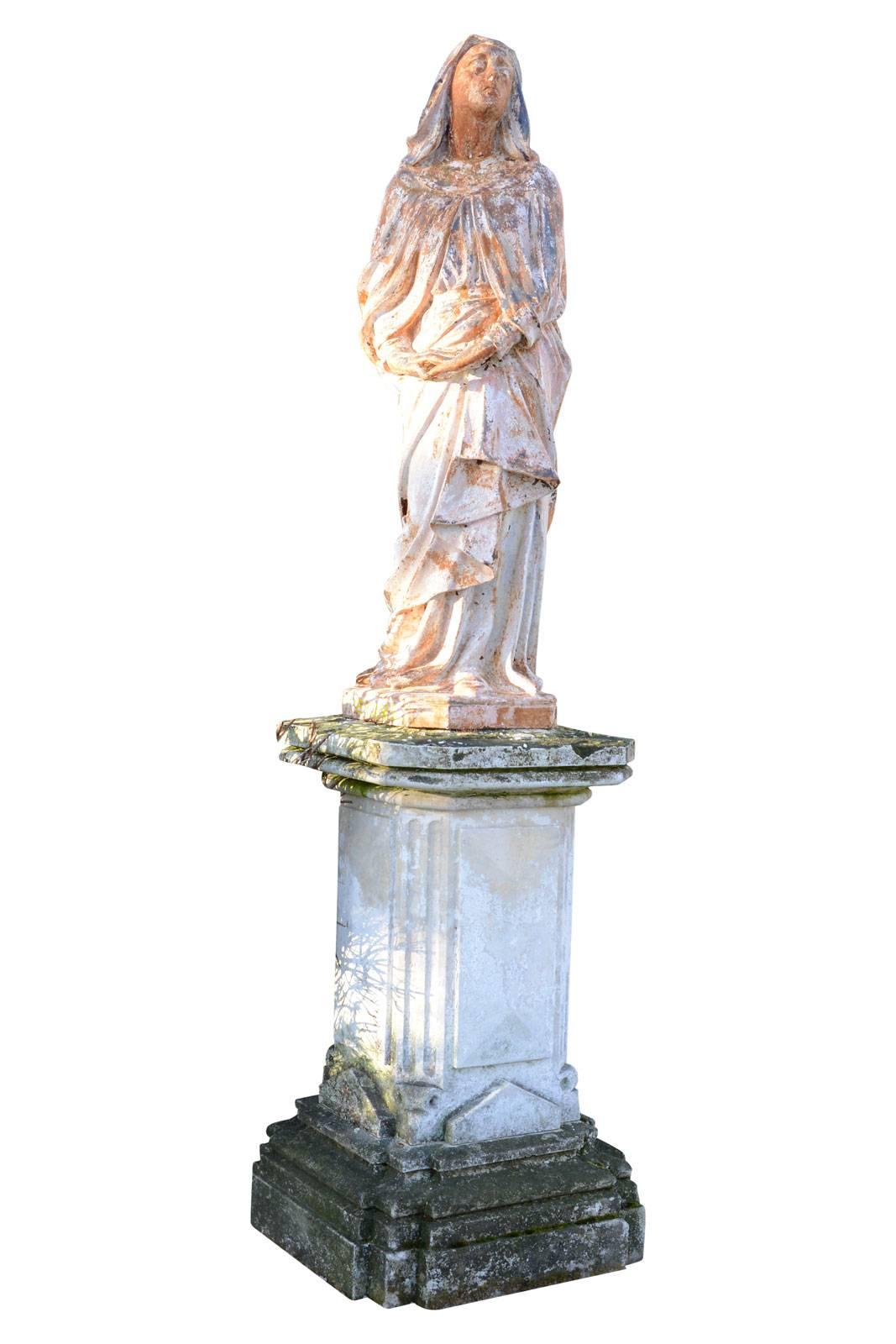Napoleon III Cast Iron Statue of the Virgin Mary in Mater Dolorosa, 19th Century For Sale