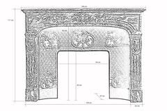 French Louis XIV Style Red Rance Marble Fireplace, 19th Century