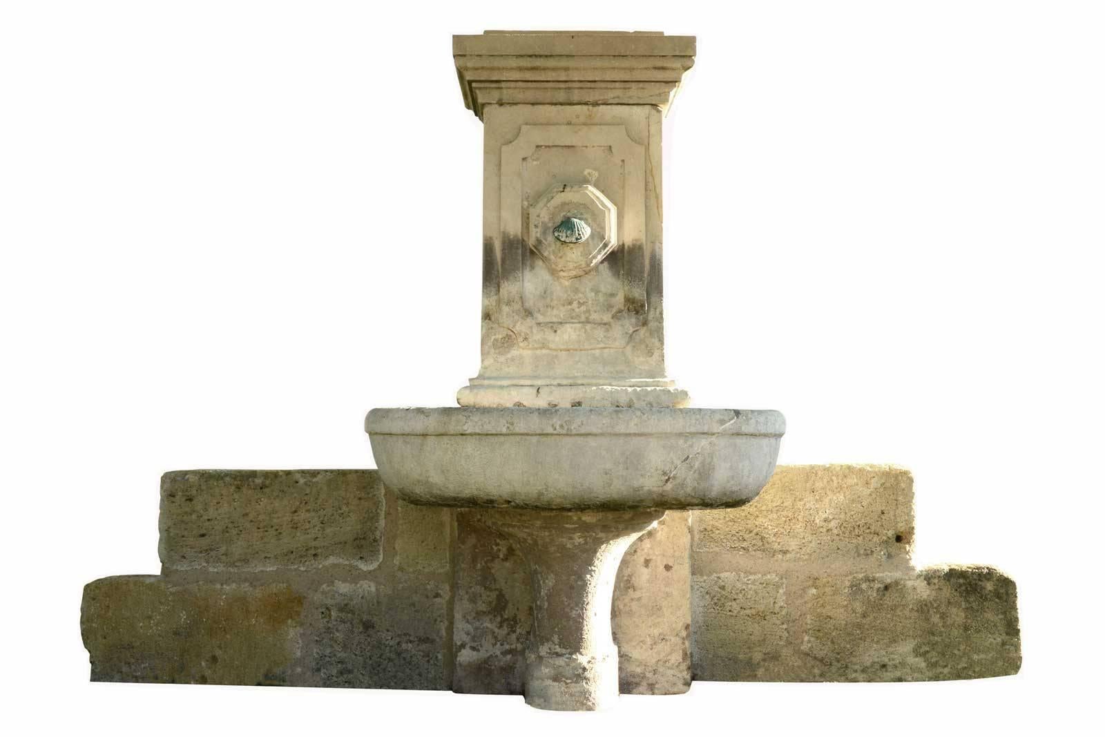 Stone wall fountain dated 19th century. Origin: Provence. # E5485.