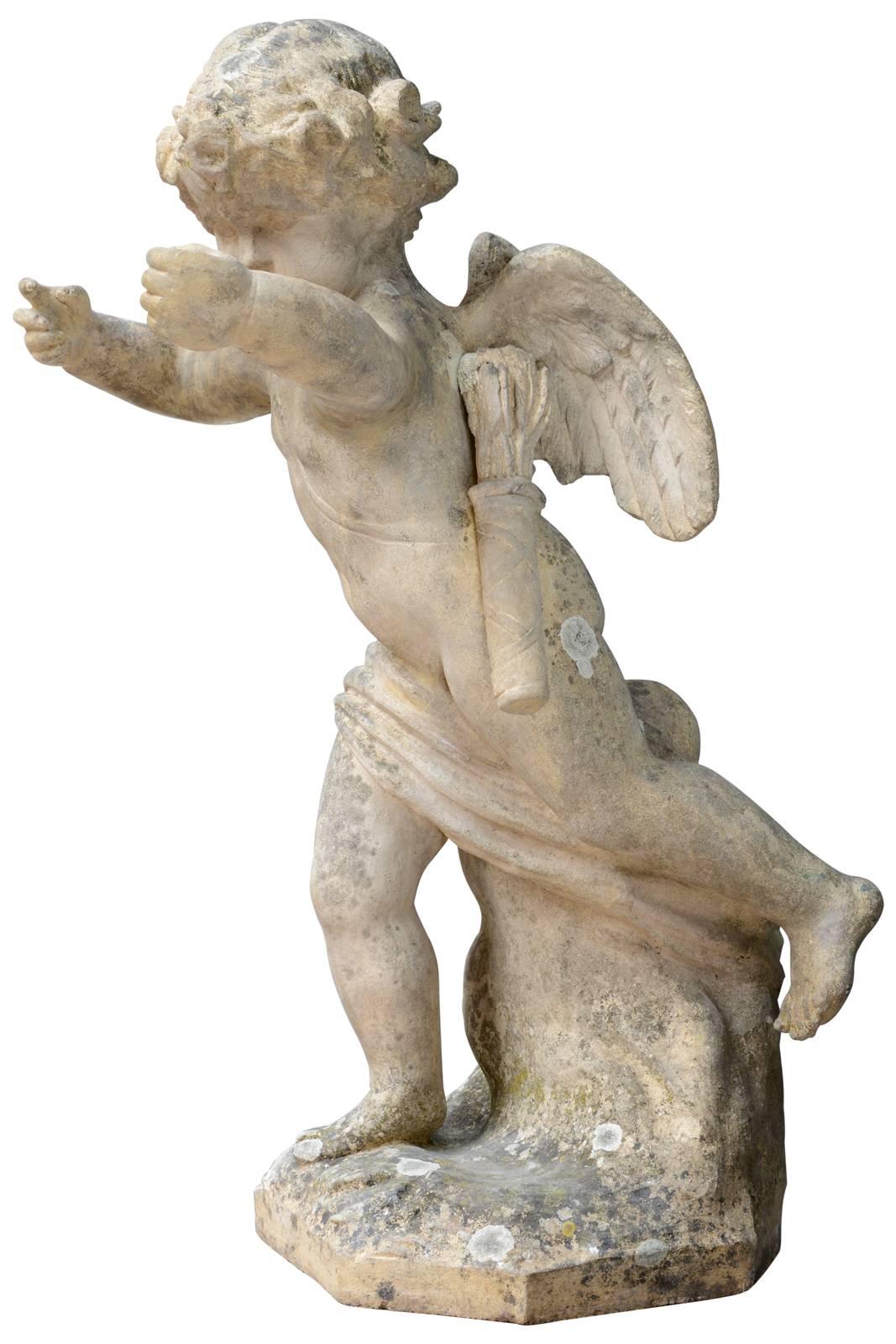 Statue of Cupid, 19th Century In Good Condition For Sale In Richebourg, Yvelines