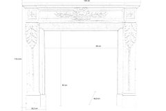 French Louis XVI Style Marble Fireplace, 19th Century