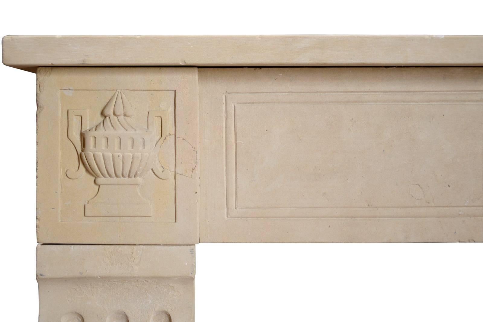 Louis XVI Stone Fireplace, 19th Century In Good Condition In Richebourg, Yvelines