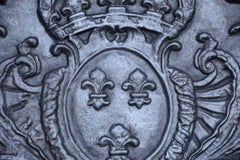Louis 15 Style Cast Iron Fireback with the Arms of France, 20th Century