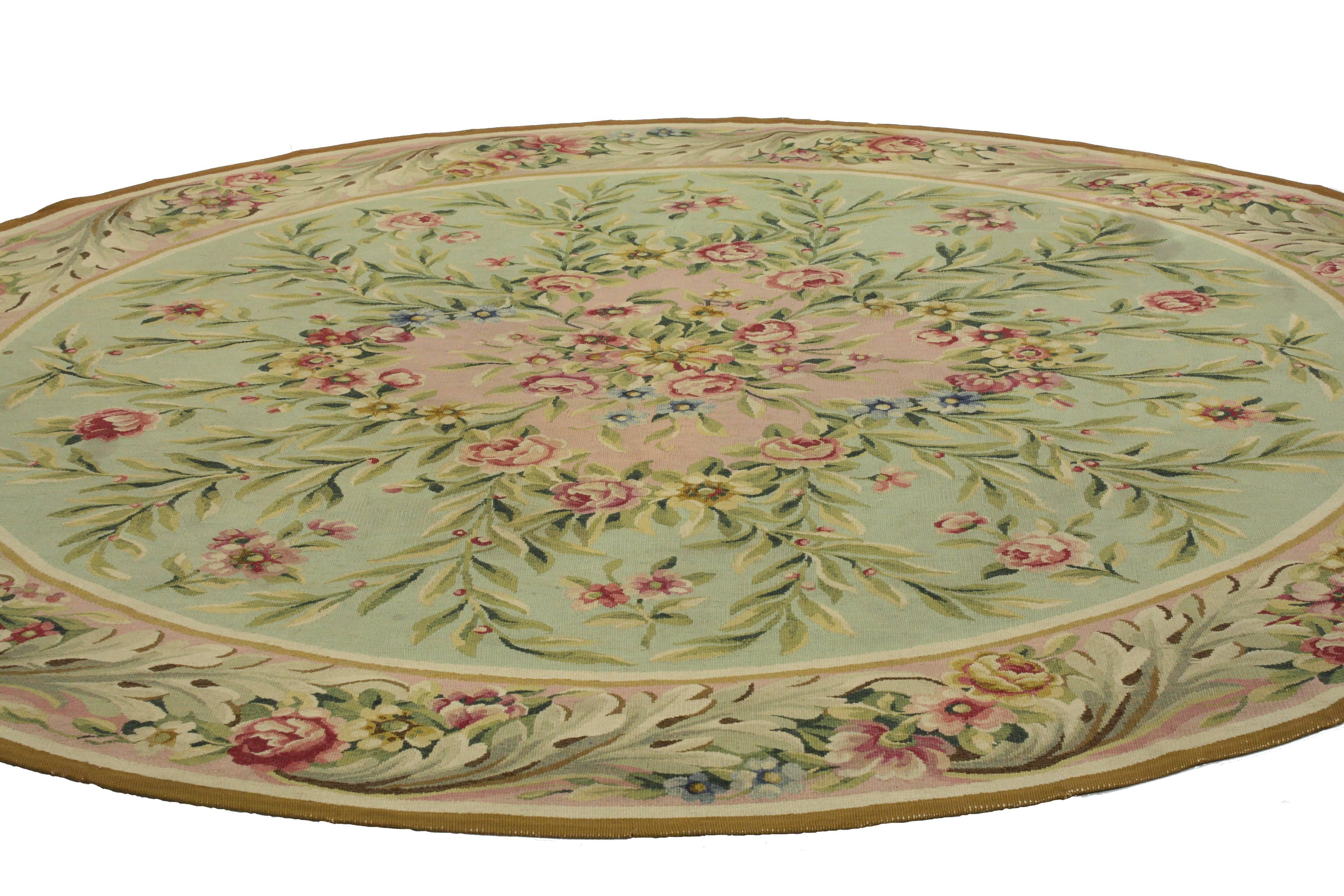 Antique French Aubusson Round Rug with Rococo Style at 1stDibs | round ...