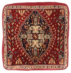 Antique Persian Ghashghaei Pillow Poshti Cushion, Floor Pillow, Floor Cushion