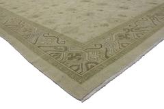 Modern Turkish Oushak Rug with Transitional Style in Neutral Muted Colors