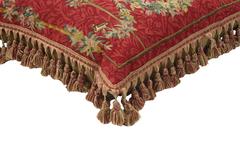 European Red Tapestry Pillow with French Passementerie and Antique Style