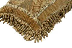 European Tapestry Pillow with French Passementerie and Antique Aubusson Style