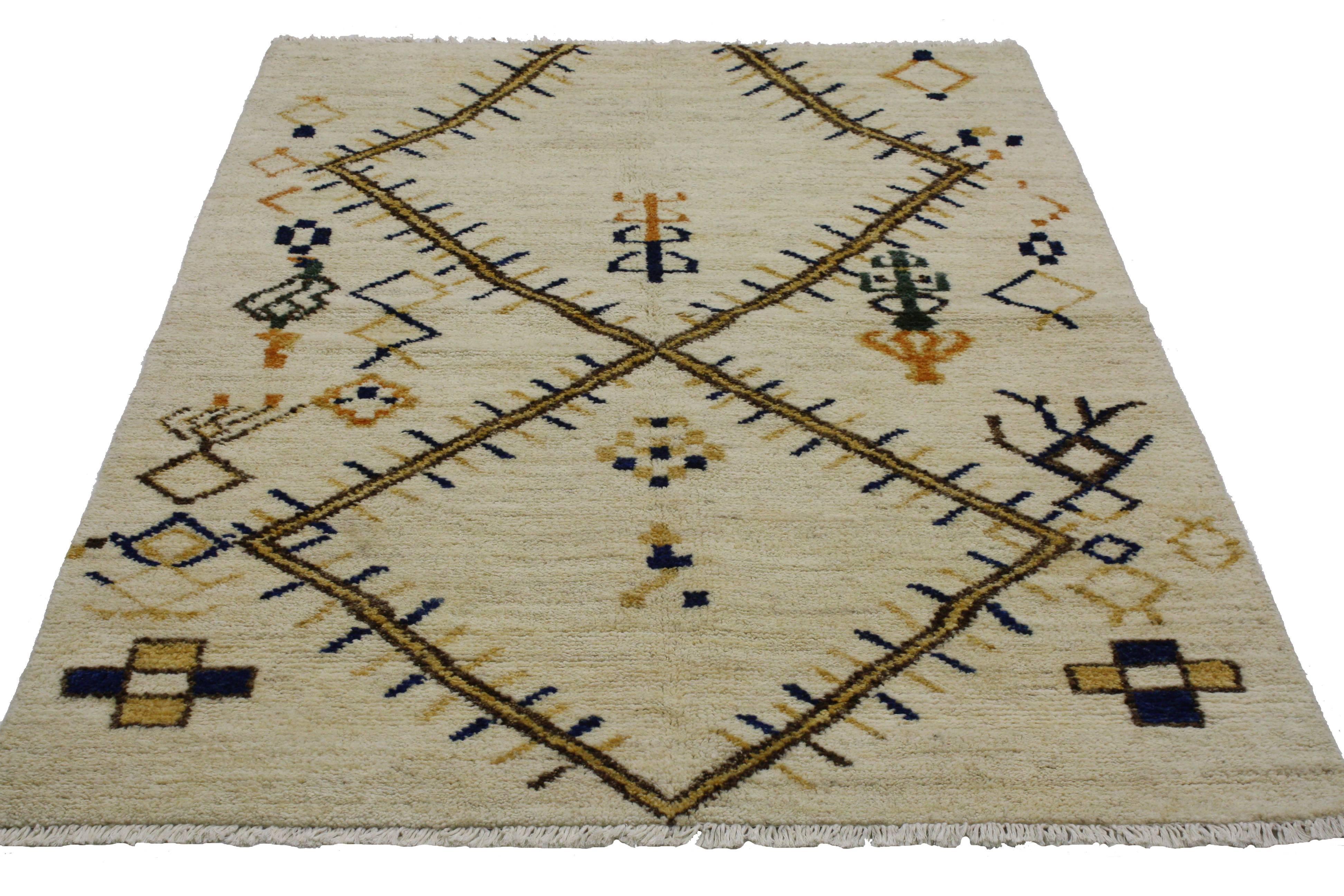Contemporary Moroccan Style Rug with Modern Tribal Style 1