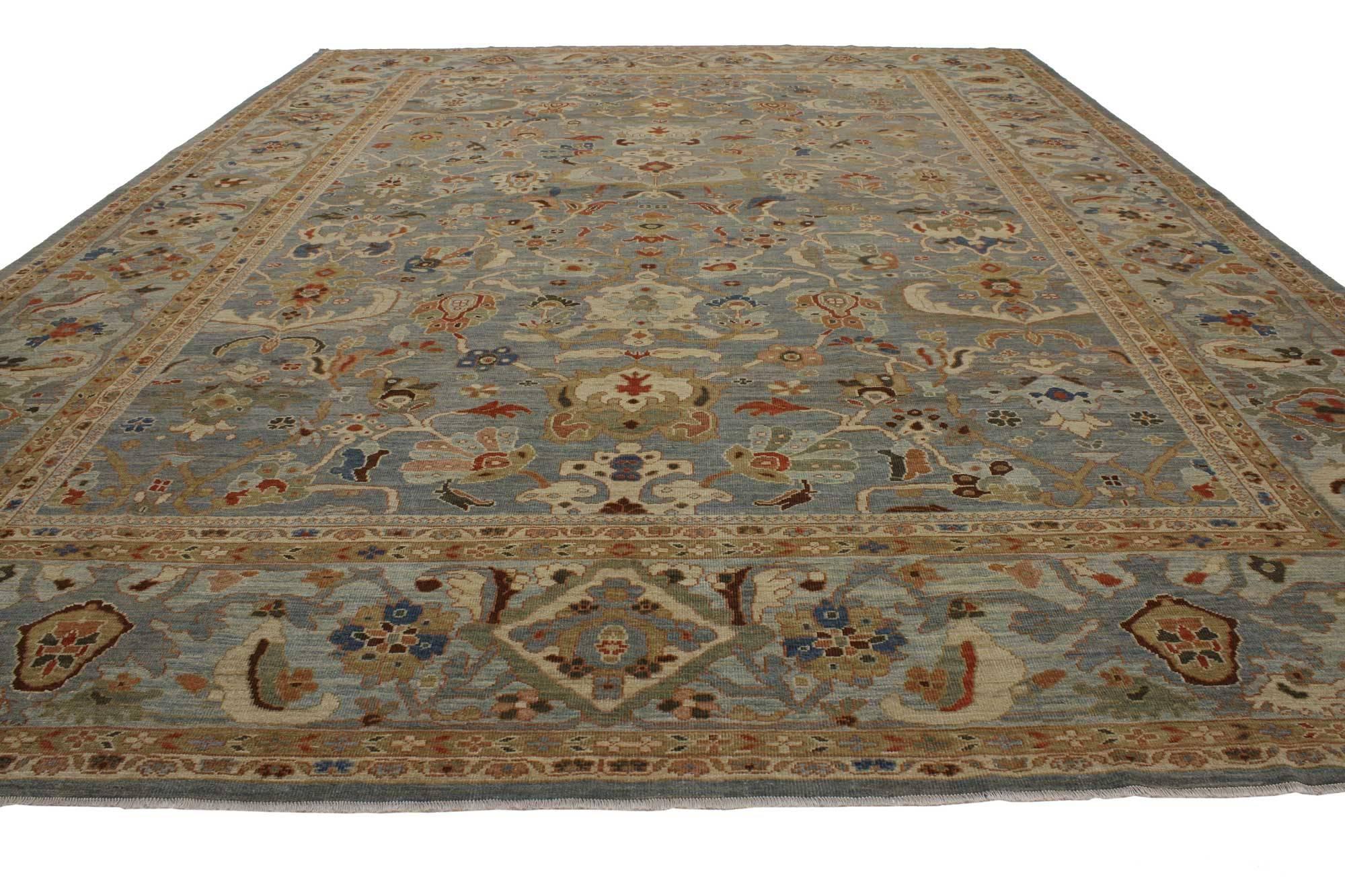 Hand-Knotted Contemporary Persian Sultanabad with Traditional Modern Style