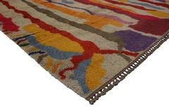 Modern Turkish Tulu Shag Rug with Contemporary Abstract Paint Drip Style
