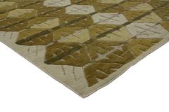 New High and Low Texture Rug with Contemporary Geometric Design and MCM Style