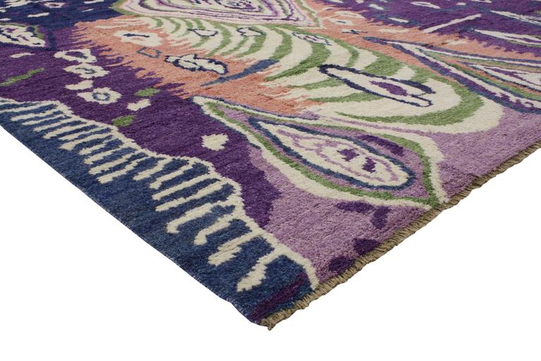 Post-Modern New Contemporary Moroccan Style Rug Inspired by Georgia O'Keeffe & Judy Chicago For Sale