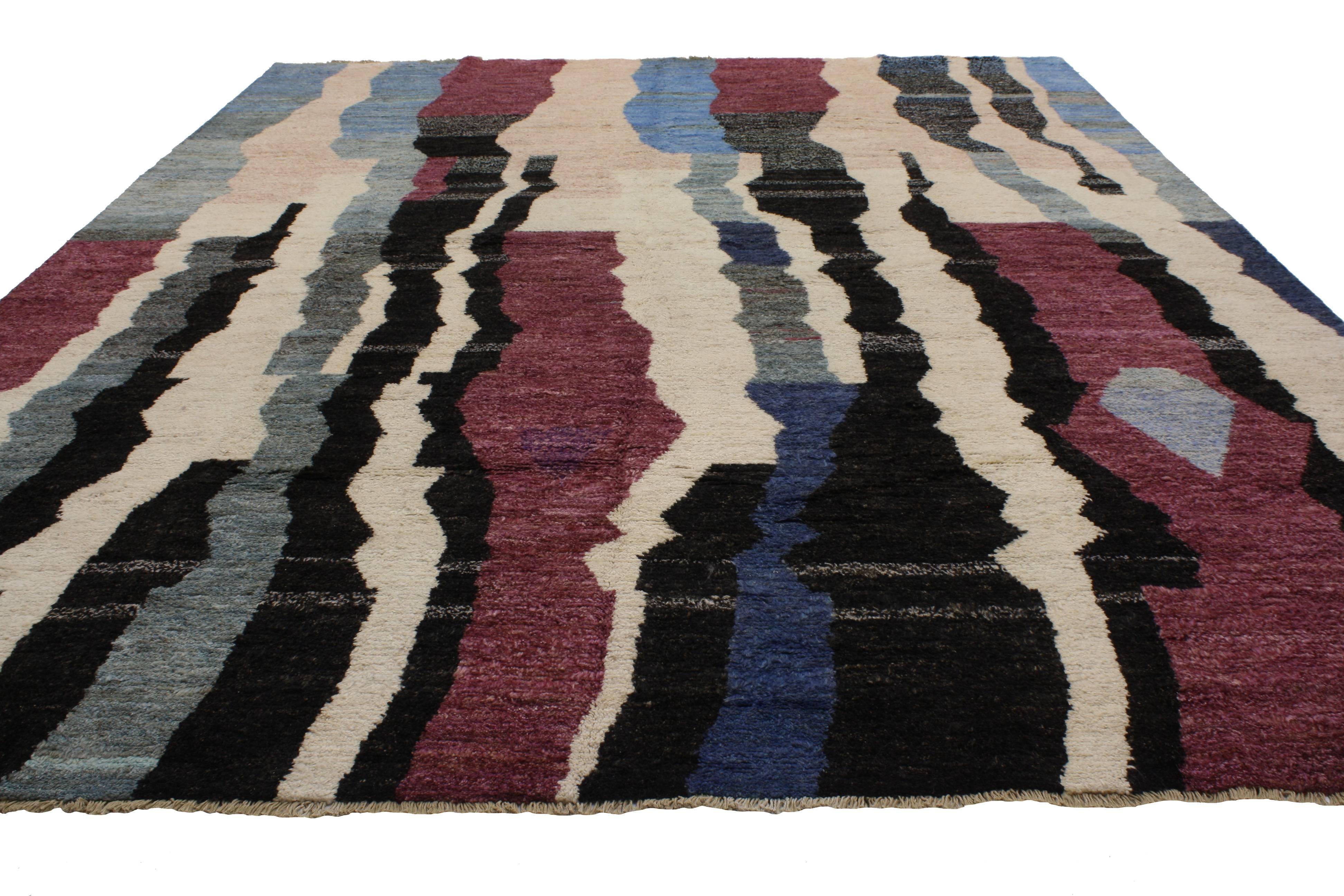 Pakistani Contemporary Moroccan Style Rug With Post-Modern Style