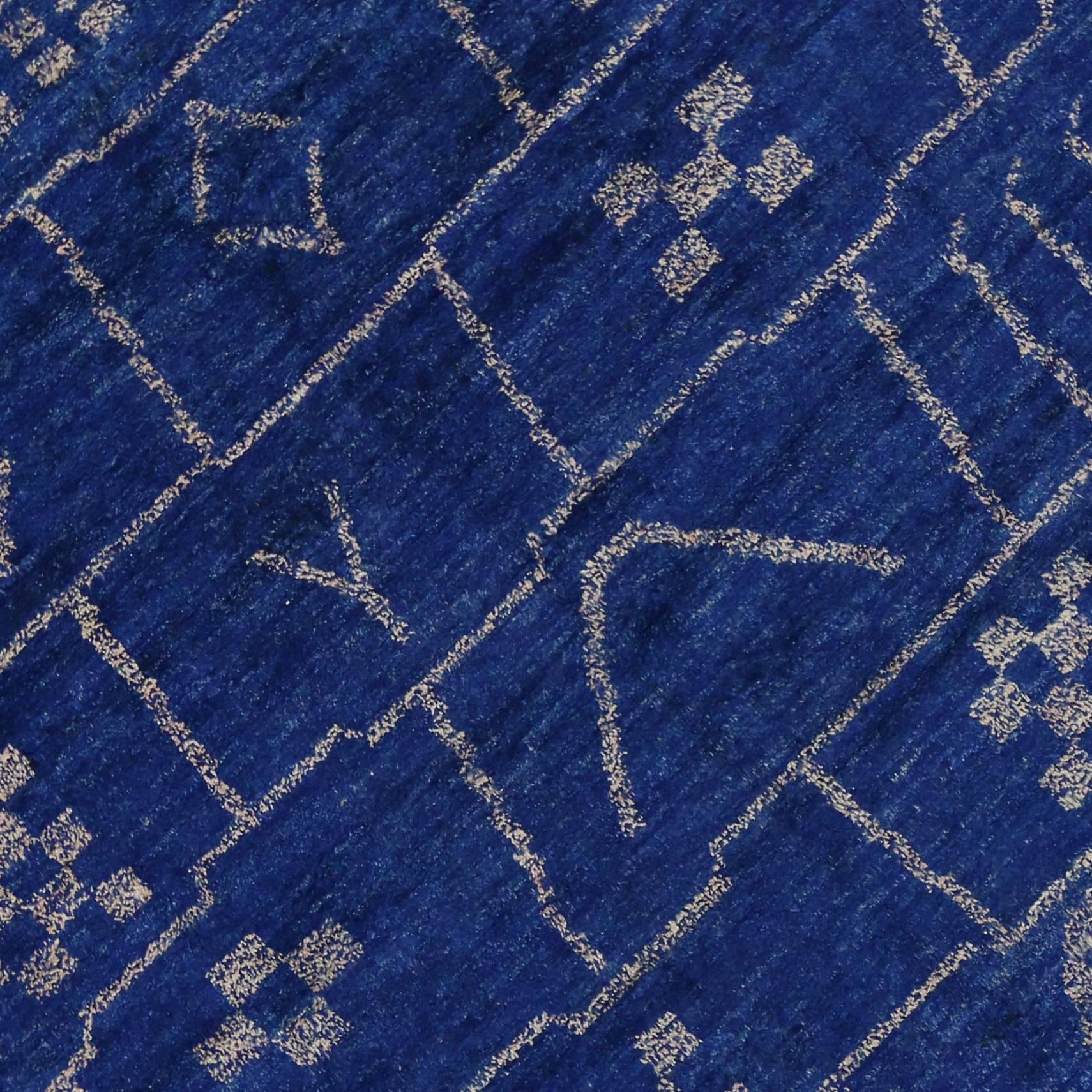 cobalt blue modern rug