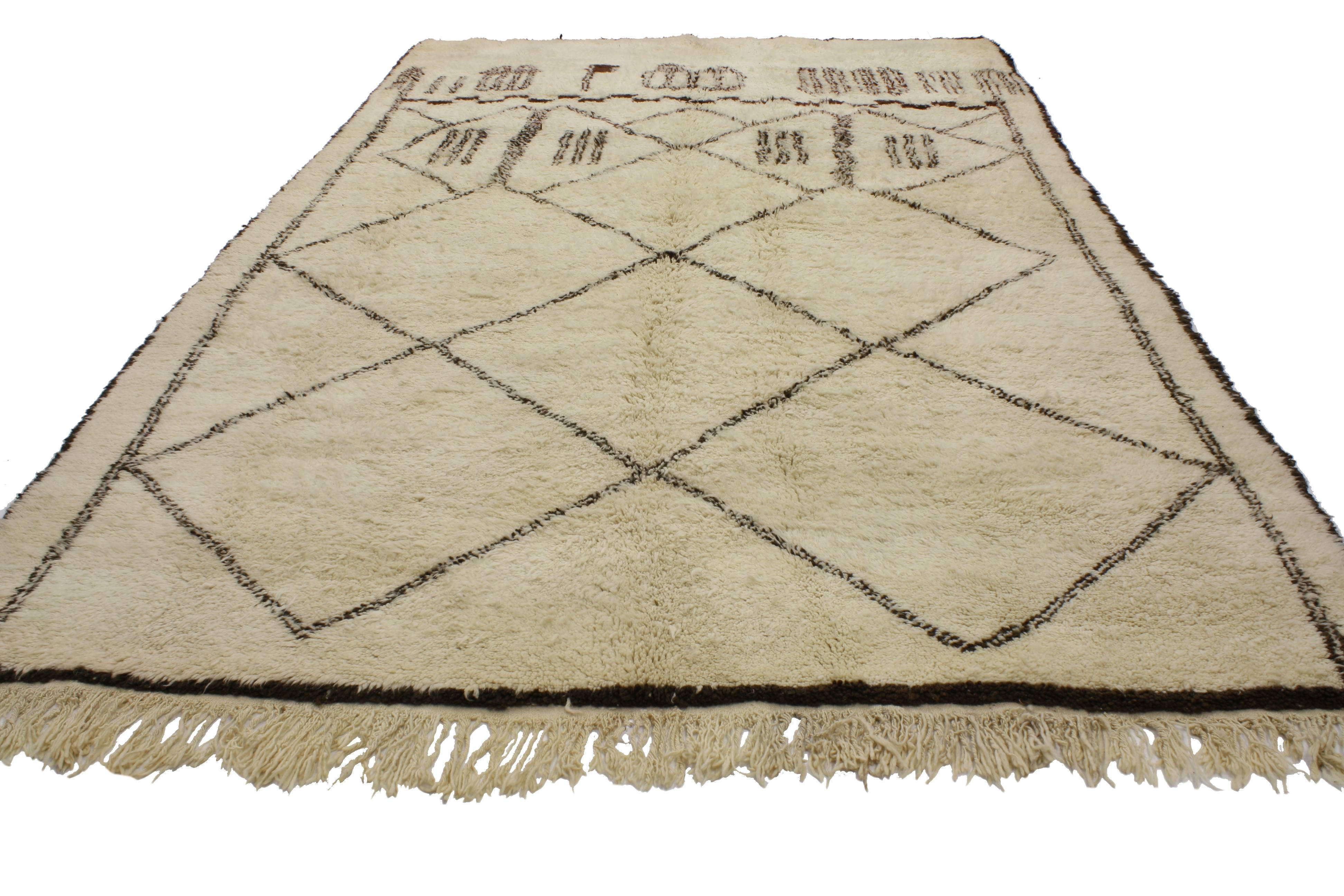 Mid-Century Modern Contemporary Berber Moroccan Rug with Modern Style and Bauhaus Design