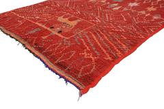 Mid-Century Modern Vintage Berber Moroccan Rug with Barbary Lion