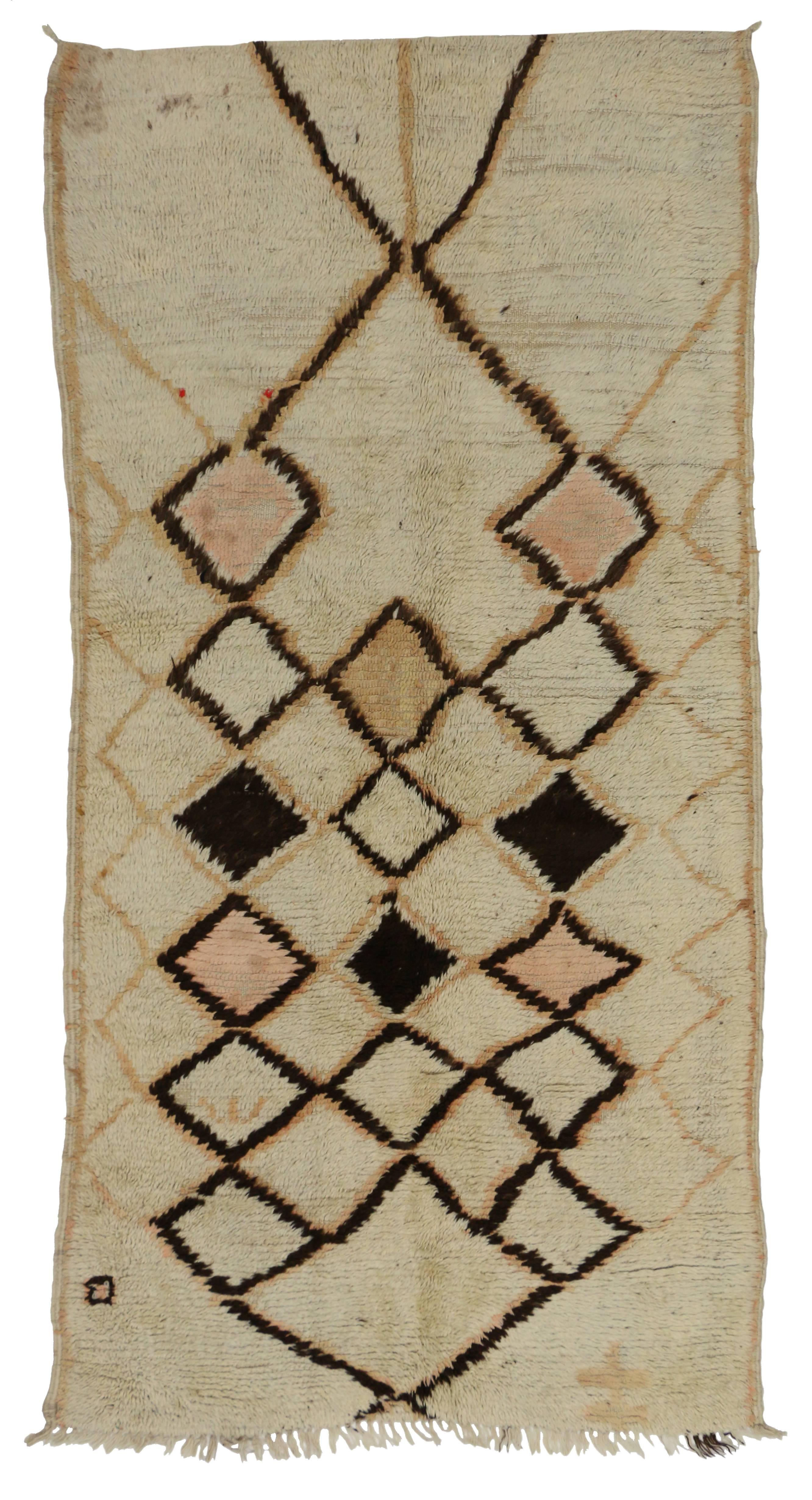 20th Century Vintage Berber Moroccan Rug with Nomadic Style