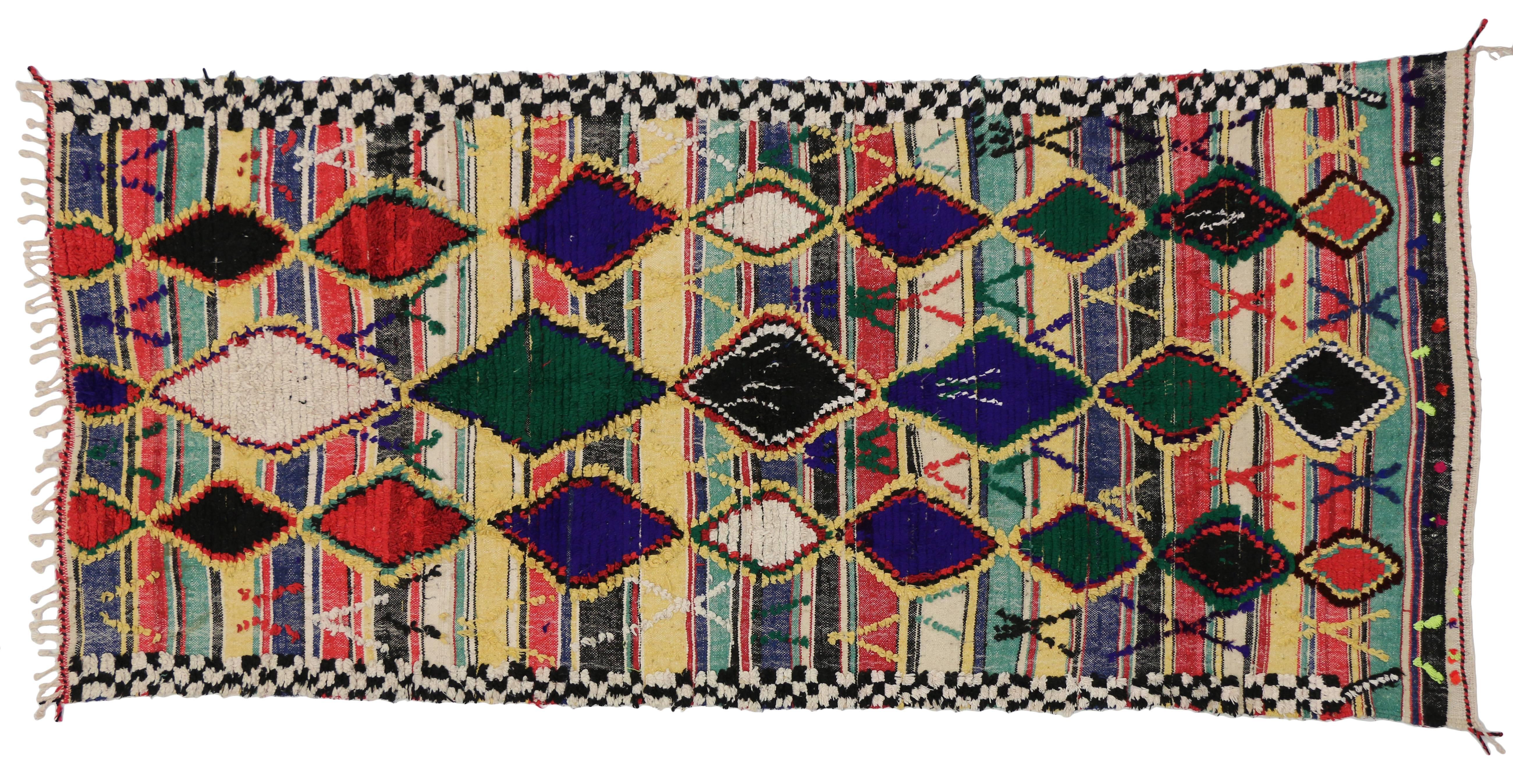 Rug & Kilim marocchino vintage con stile tribale moderno, texture alta e bassa In condizioni buone in vendita a Dallas, TX