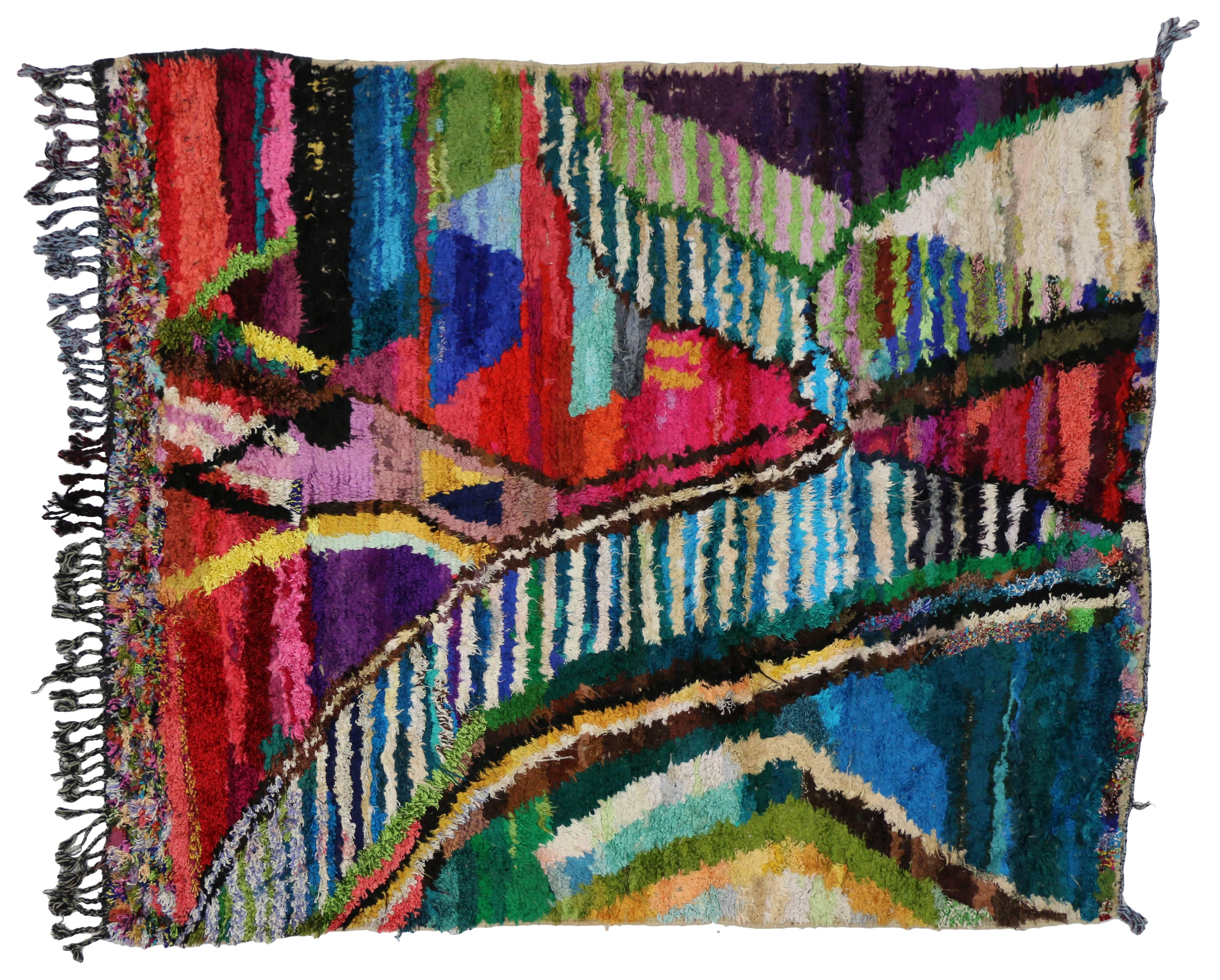 Modern Berber Moroccan Silk Rug with Contemporary Abstract Style 2