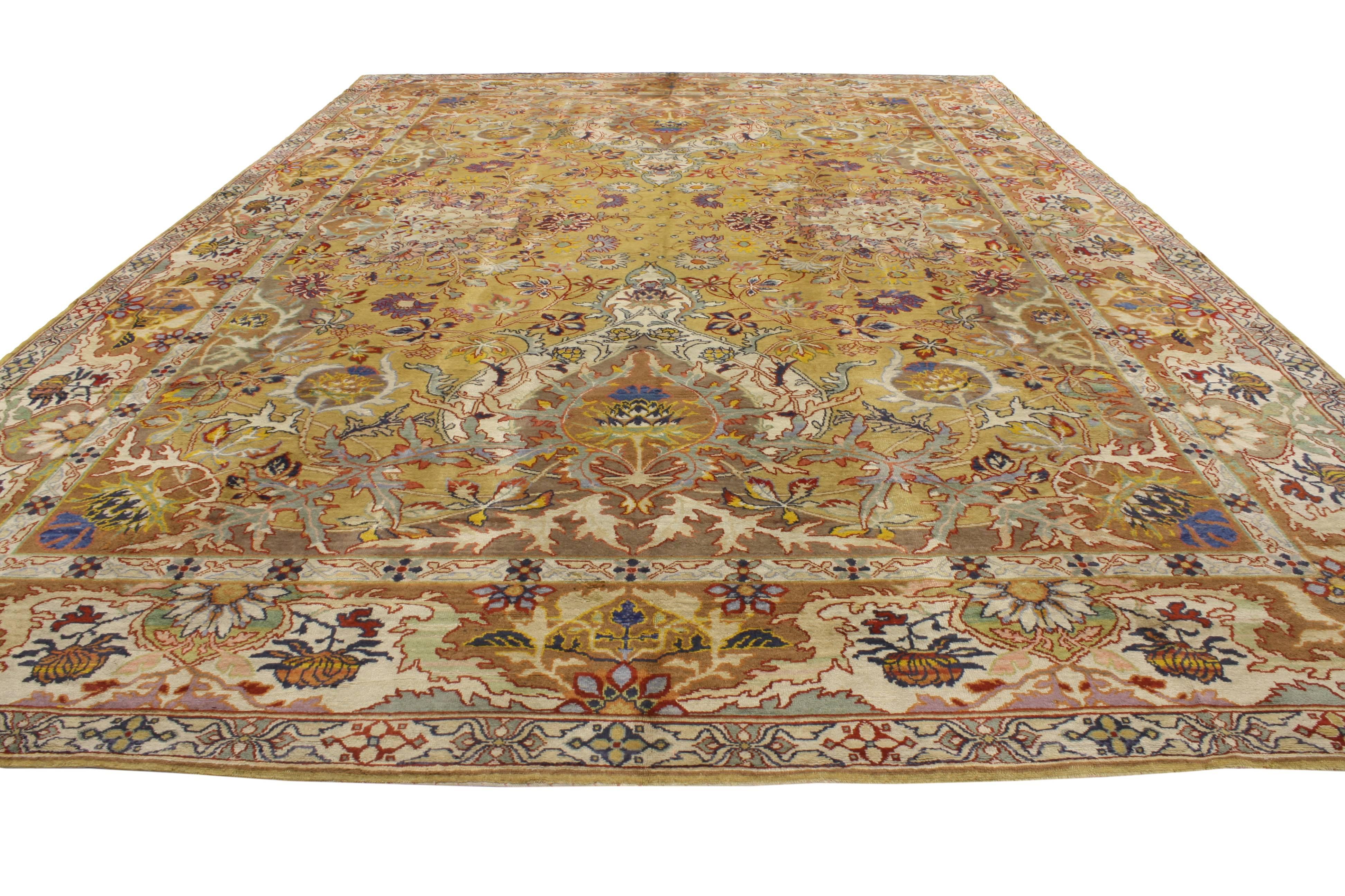 Portuguese Antique European Rug with Oushak Design and Traditional Modern Style