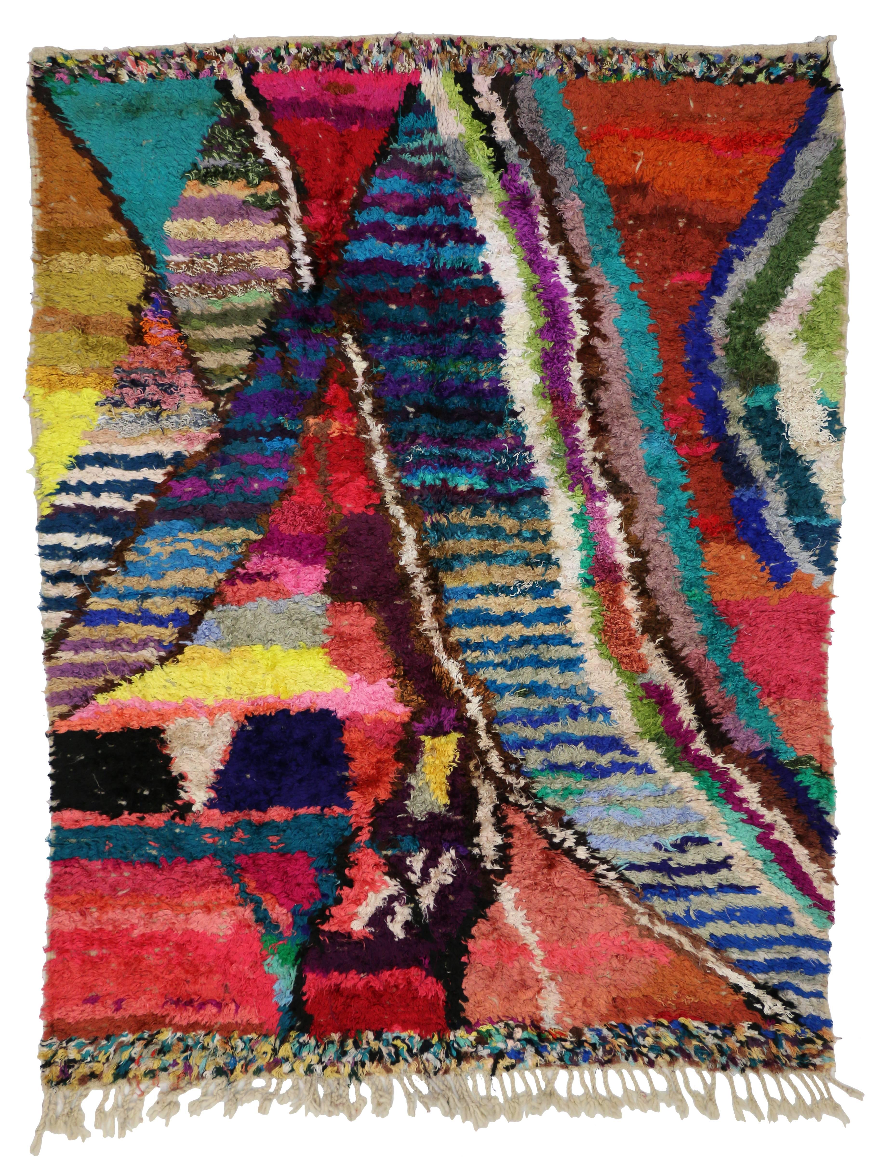 Modern Berber Moroccan Silk Rug with Contemporary Abstract Style 3