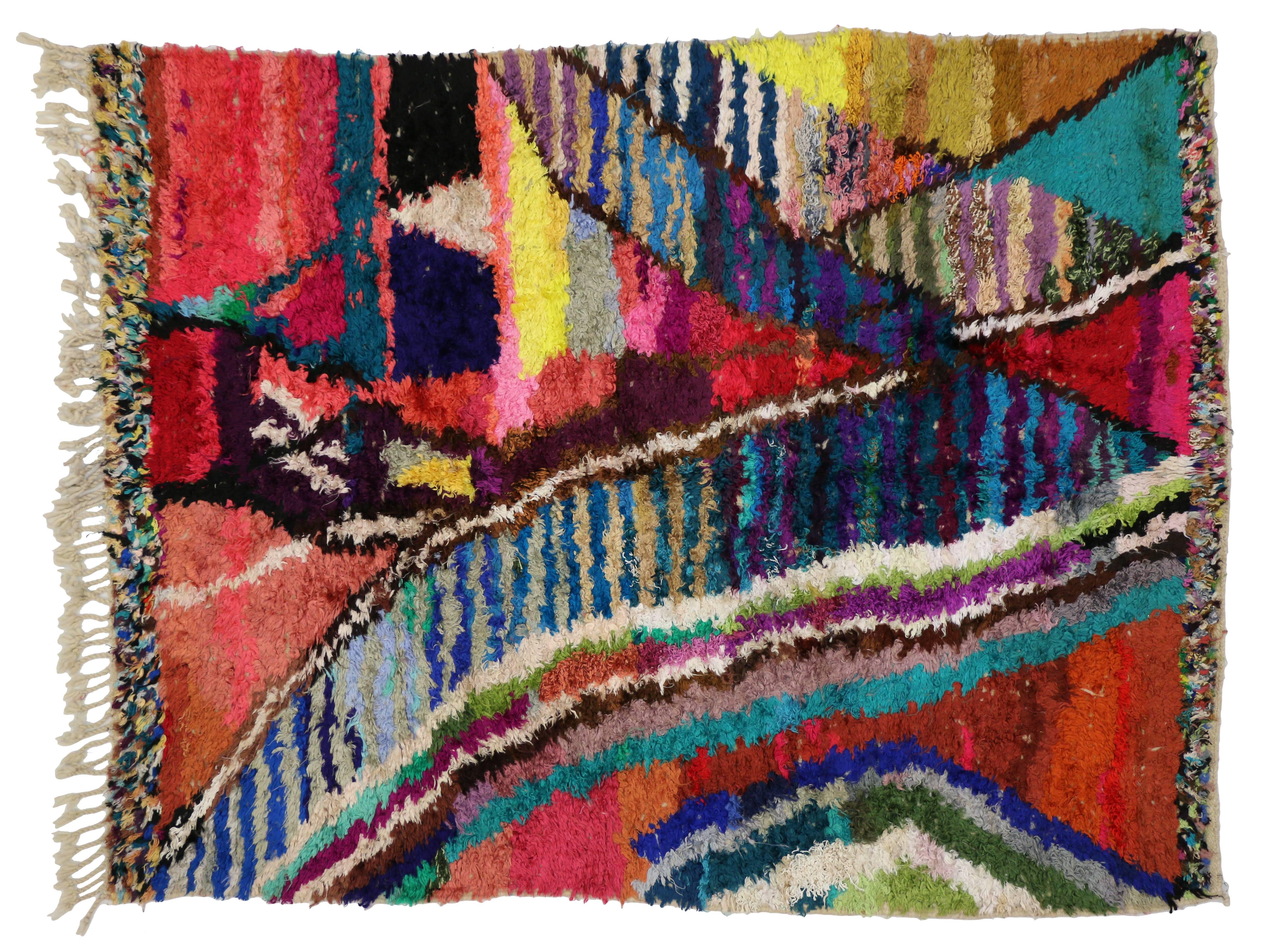Modern Berber Moroccan Silk Rug with Contemporary Abstract Style 4