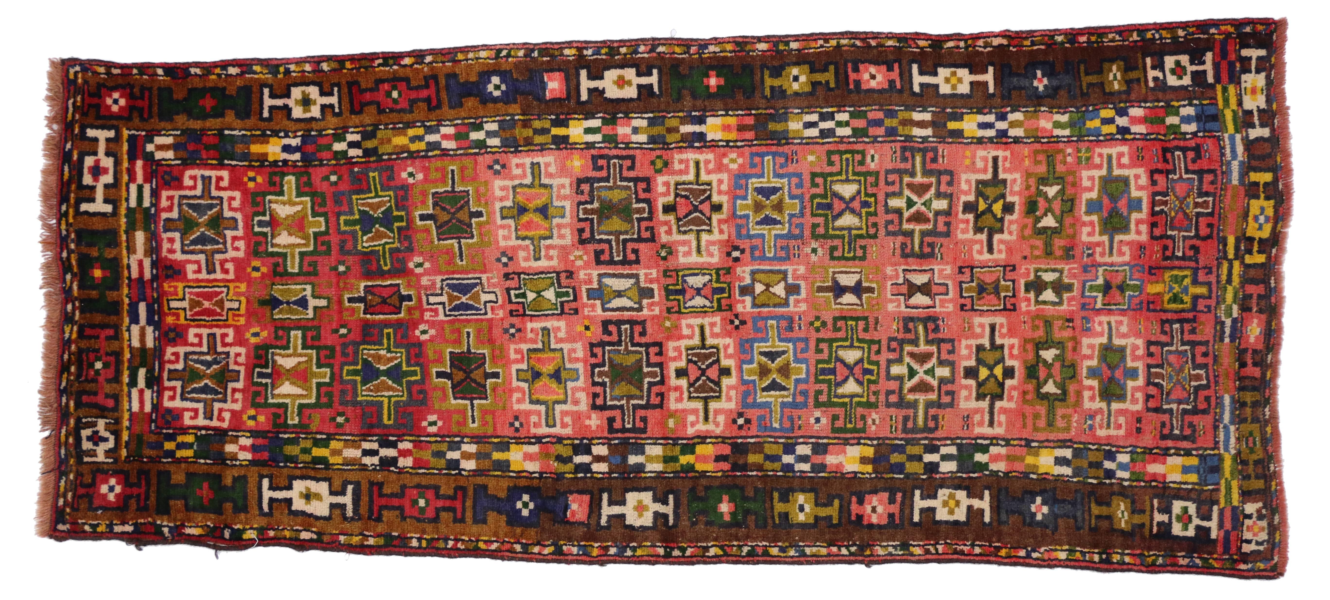 Vintage Persian Azerbaijan Carpet Runner with Modern Tribal Style, Azeri Rug 4