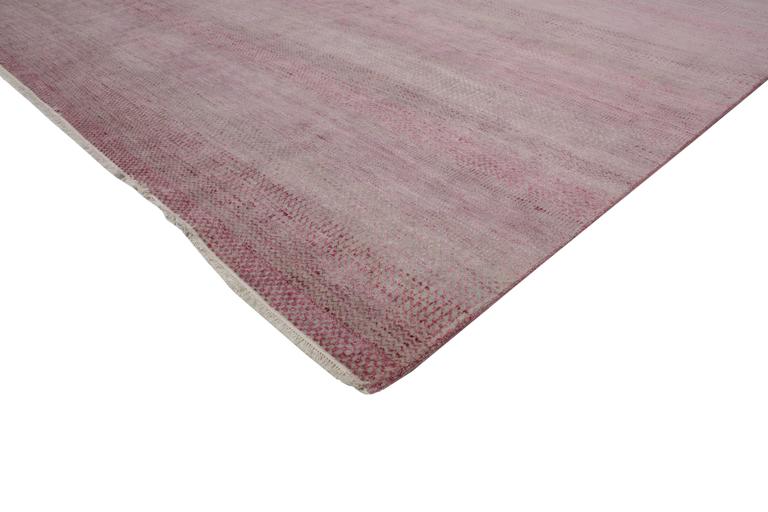 30330 New Modern Transitional Pink-Gray Area Rug with Contemporary Feminine Style, 09'00 x 11'08. Soft and sumptuous, this transitional area rug transforms any interior it graces into a heavenly retreat. Warm feminine pinks and cool grays create a