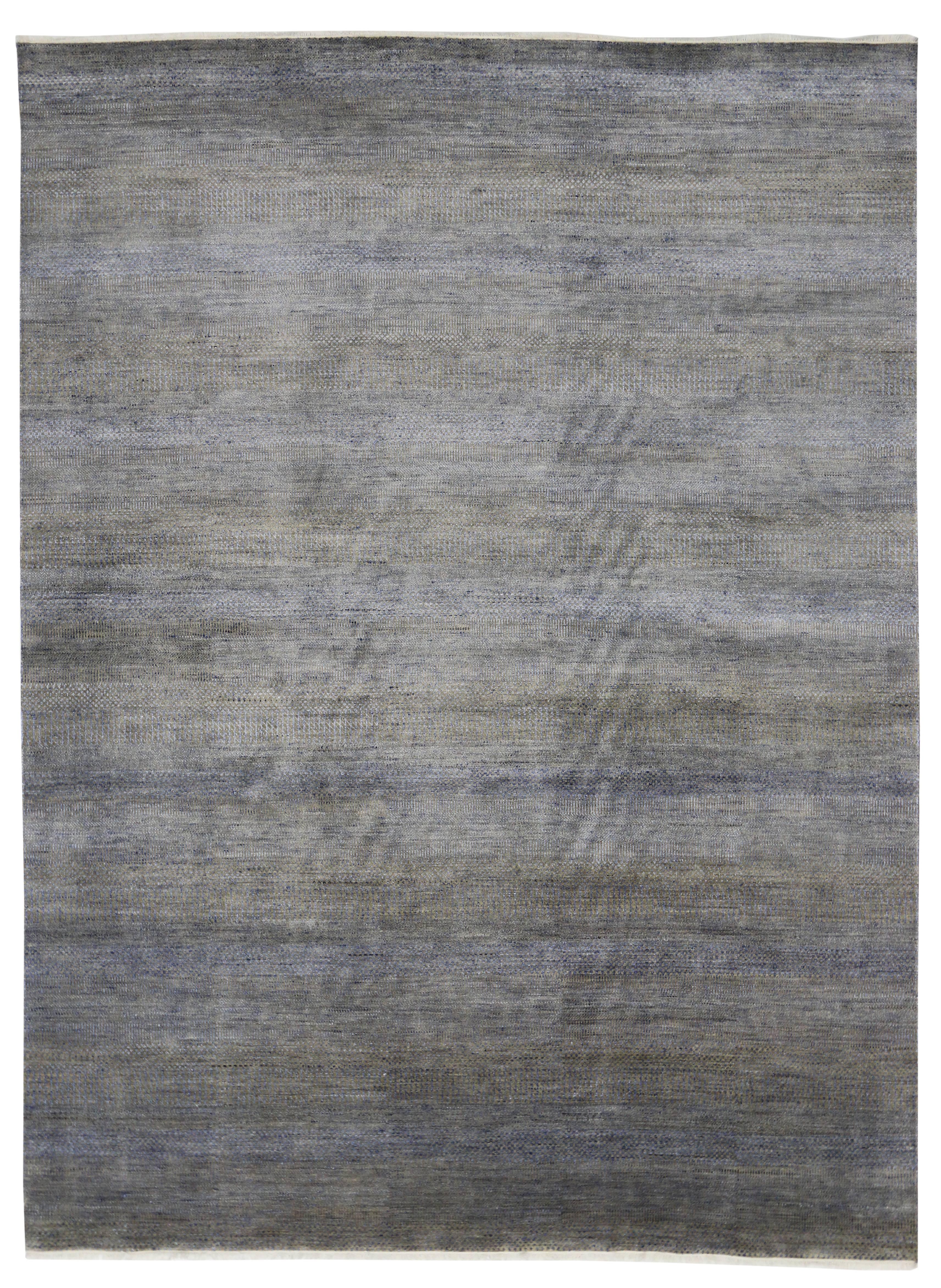 New Contemporary Transitional Gray Area Rug with Modern International Style In New Condition For Sale In Dallas, TX