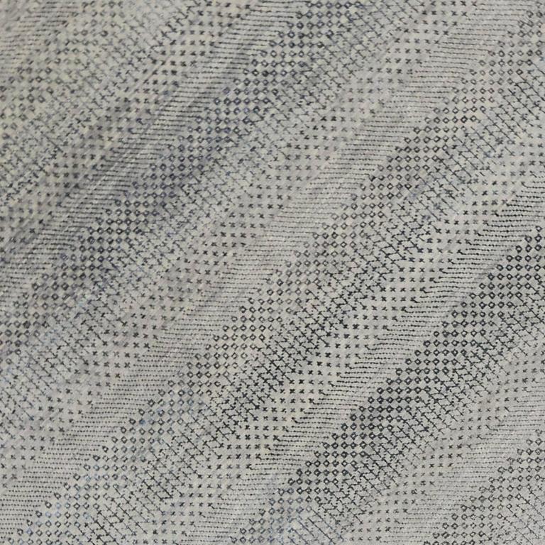 Transitional Grass Cloth Patterned Gray Area Rug with Modern Style For